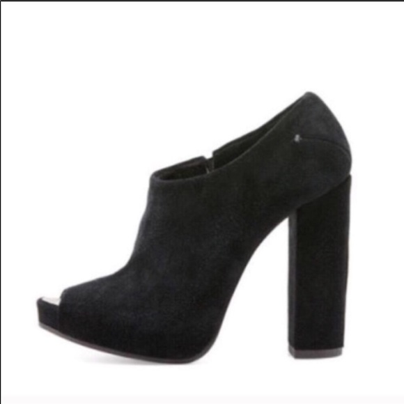 CoSTUME NATIONAL peep toe suede chunkie bottie - Picture 7 of 7